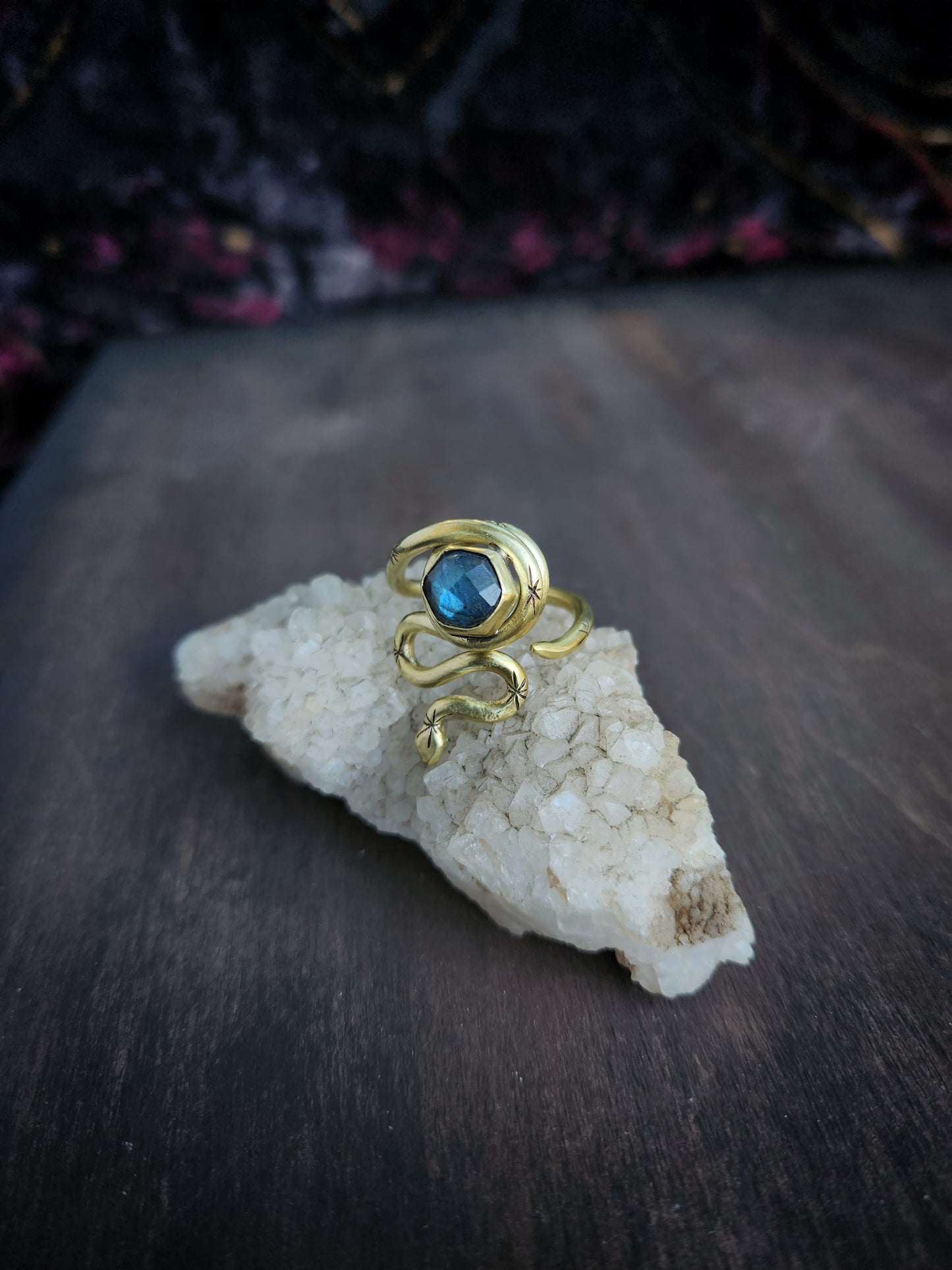 Serpent Guardian Ring ft. Blue Labradorite