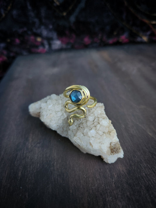 Serpent Guardian Ring ft. Blue Labradorite