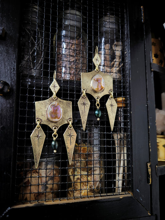 Starfall Abalone & Pearl Earrings