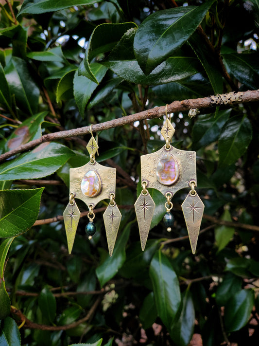Starfall Abalone & Pearl Earrings
