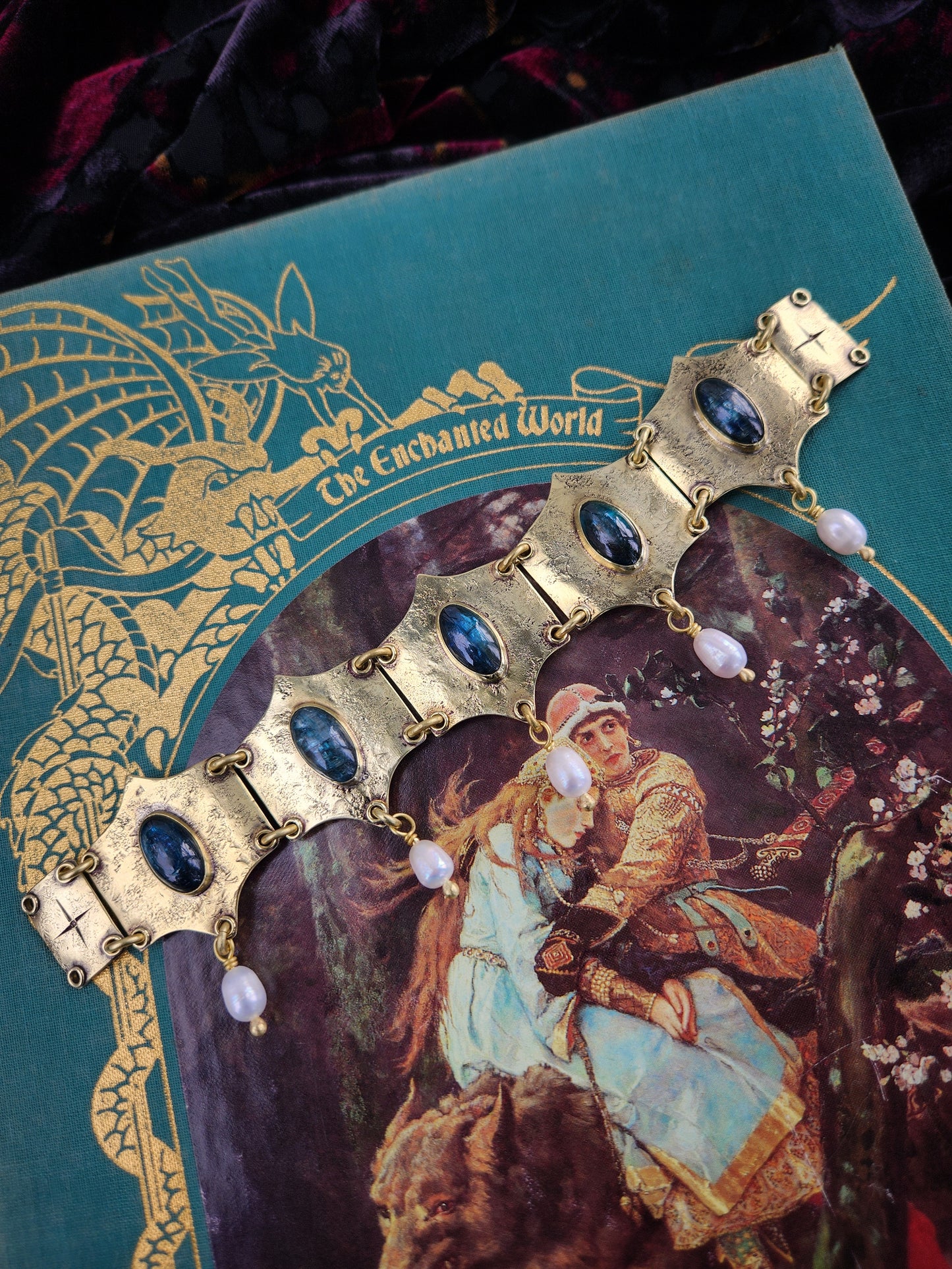 Choker Necklace ft. Kyanite & Freshwater Pearls