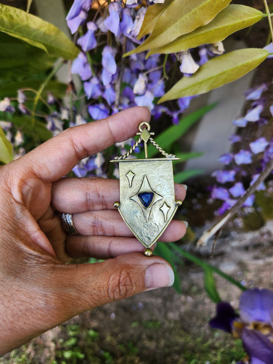 Lapis Lazuli Starry Sky Banner Pendant